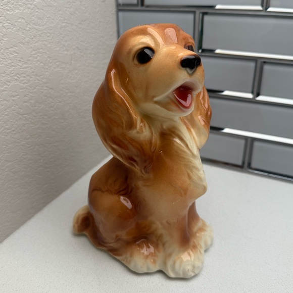 Vintage Royal Copley Cocker Spaniel Dog Planter Glazed Ceramic 1950s - Picture 3 of 15